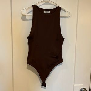 Aritzia Babaton Chocolate Brown Body Suit - S - new